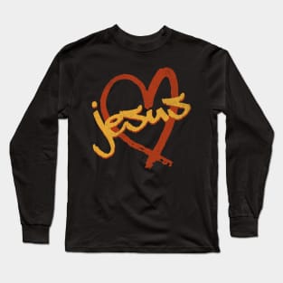 I Love Jesus Vintage 80's & 90's Dijon and Orange Long Sleeve T-Shirt